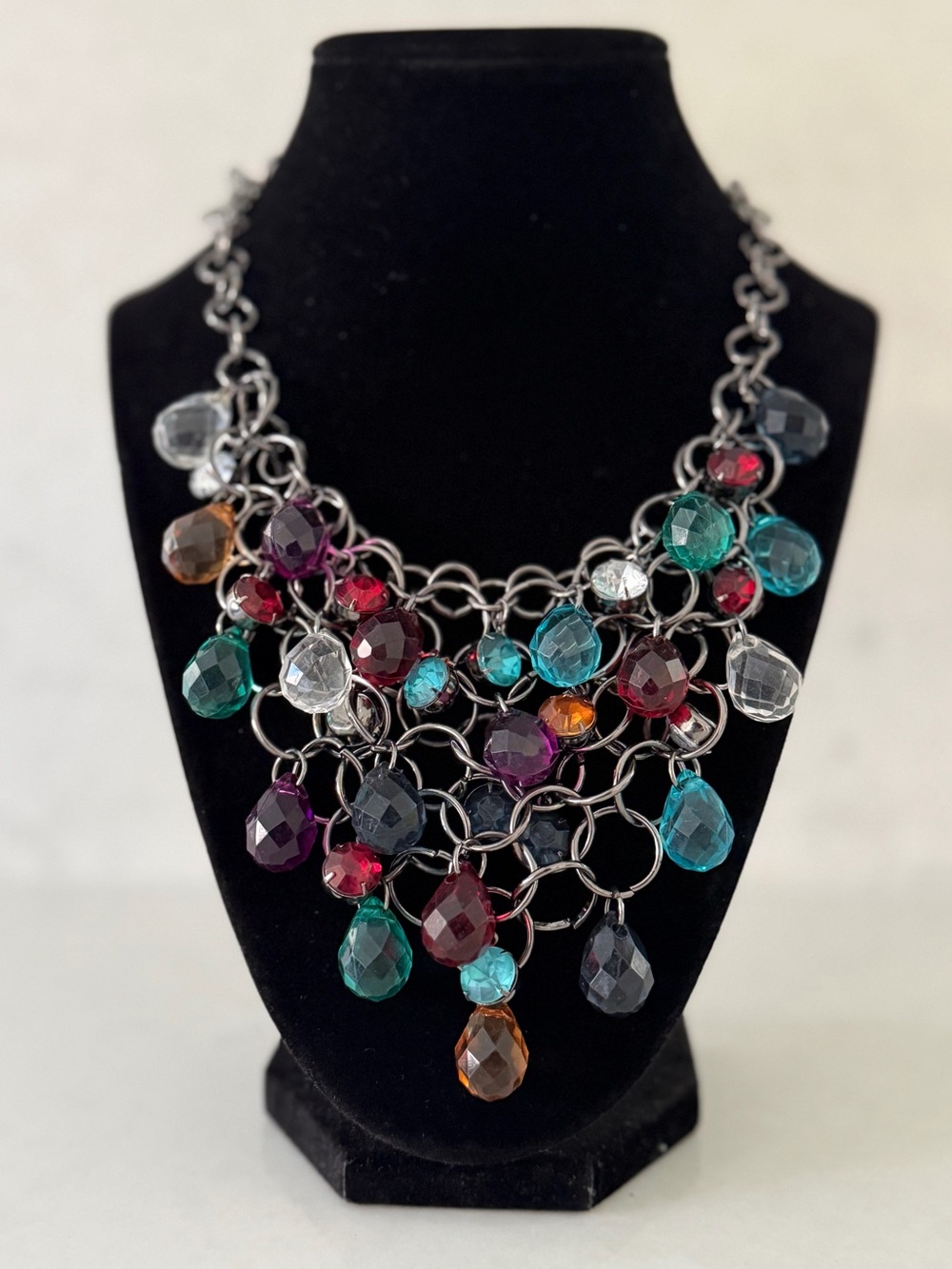 Multicolor Teardrop Statement Necklace - Women Jewelry